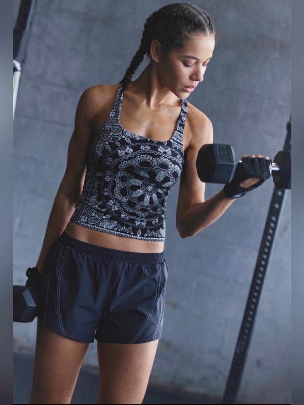 FP MOVEMENT by FREE PEOPLE Go To Printed Smooth Square Neck CAMI/TANK TOP